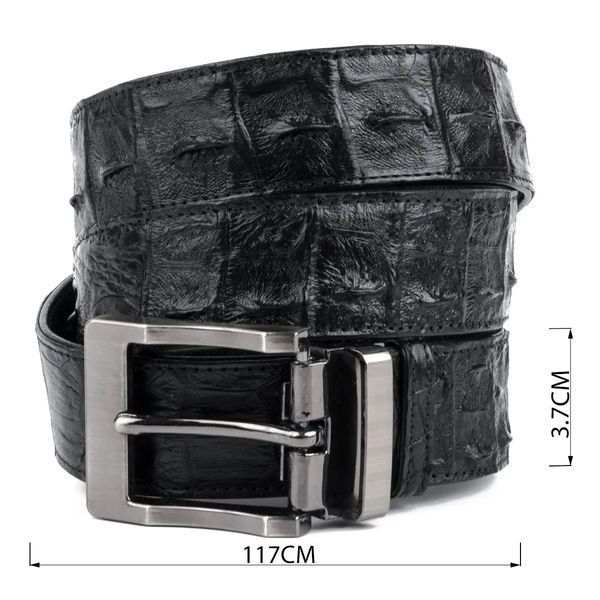 Ремень классика из натуральной кожи крокодила CROCODILE LEATHER 18018 Черный 18018 фото