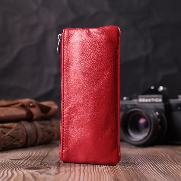 Яркая кожаная ключница на молнии ST Leather 22557 Красный 22557 фото