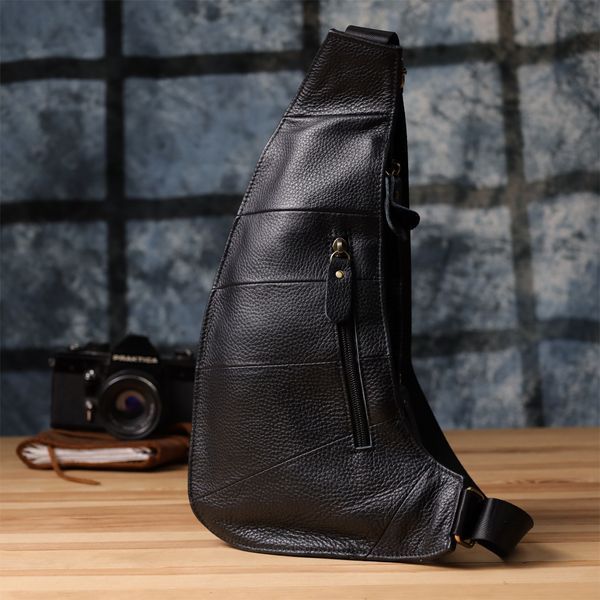 Сумка для мужчин с большим количеством карманов из натуральной кожи Vintage 22957 Черный 22957 фото