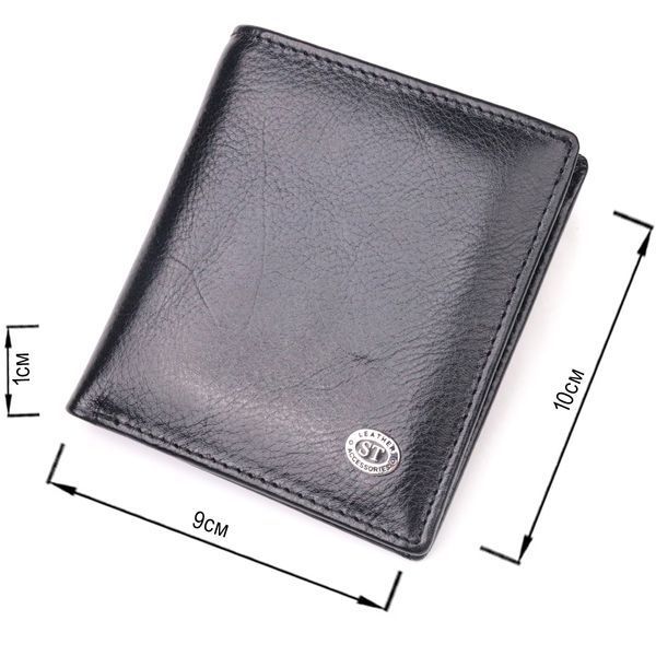 Компактний гаманець для грошей із натуральної гладкої шкіри ST Leather 19418 Чорний 19418 фото