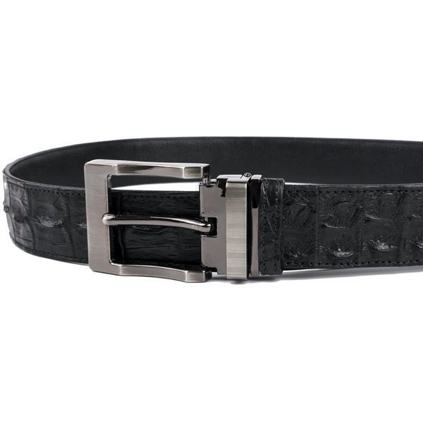 Ремень классика из натуральной кожи крокодила CROCODILE LEATHER 18018 Черный 18018 фото