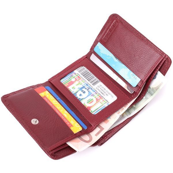 Шкіряний цікавий гаманець для жінок ST Leather 22507 Бордовий 22507 фото