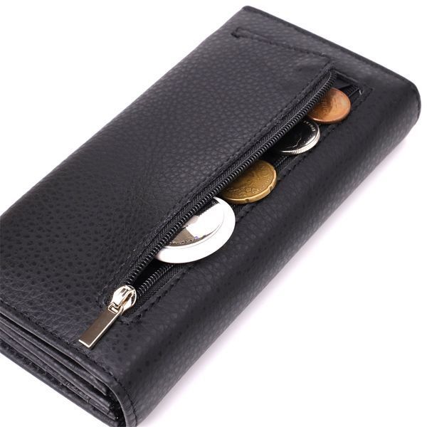 Женский вертикальный кошелек из натуральной кожи ST Leather 23084 Черный 23084 фото