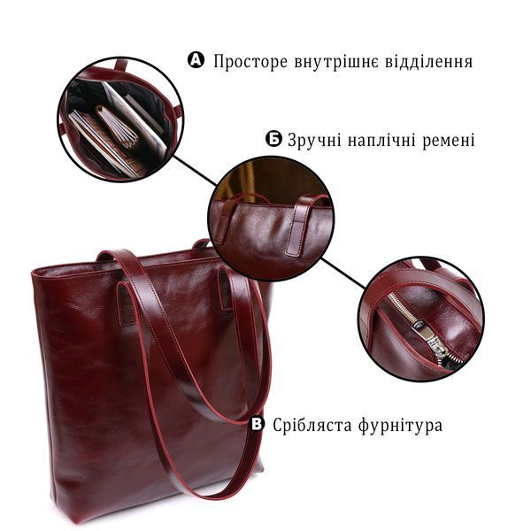 Стильная женская сумка-шоппер Shvigel 16368 Бордовый 16368 фото