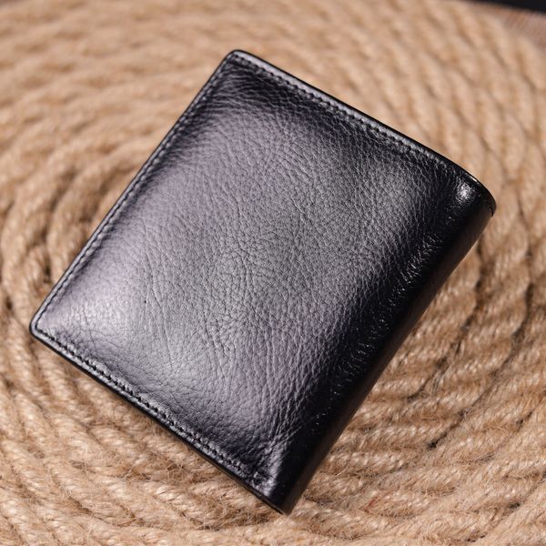 Компактний гаманець для грошей із натуральної гладкої шкіри ST Leather 19418 Чорний 19418 фото