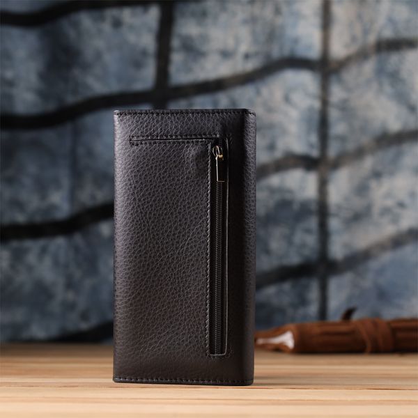 Женский вертикальный кошелек из натуральной кожи ST Leather 23084 Черный 23084 фото