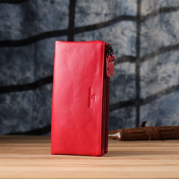 Шкіряний жіночий гаманець на три відділення ST Leather 23109 Червоний 23109 фото