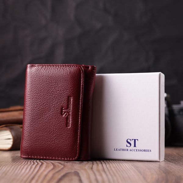 Шкіряний цікавий гаманець для жінок ST Leather 22507 Бордовий 22507 фото