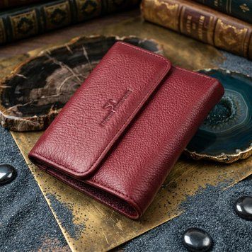 Жіночий шкіряний гаманець для карток купюр та монет ST Leather 19492 Бордовий 19492 фото