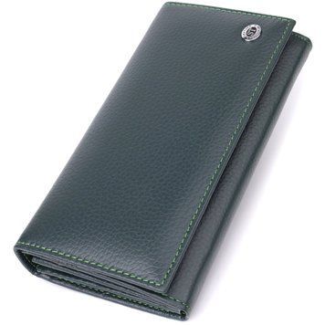 Зручний вертикальний гаманець із натуральної шкіри ST Leather 23086 Зелений 23086 фото