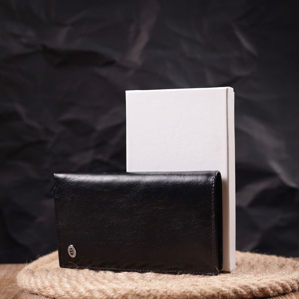 Вертикальний гаманець для чоловіків із натуральної шкіри ST Leather 19420 Чорний 19420 фото