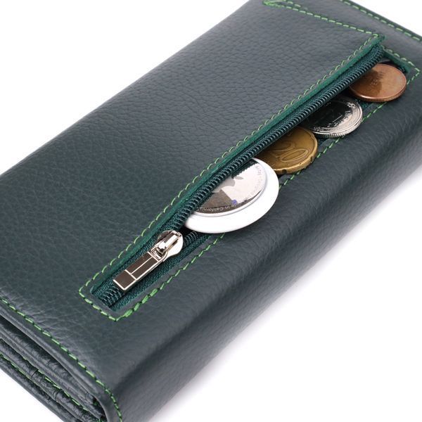 Удобный вертикальный кошелек из натуральной кожи ST Leather 23086 Зеленый 23086 фото