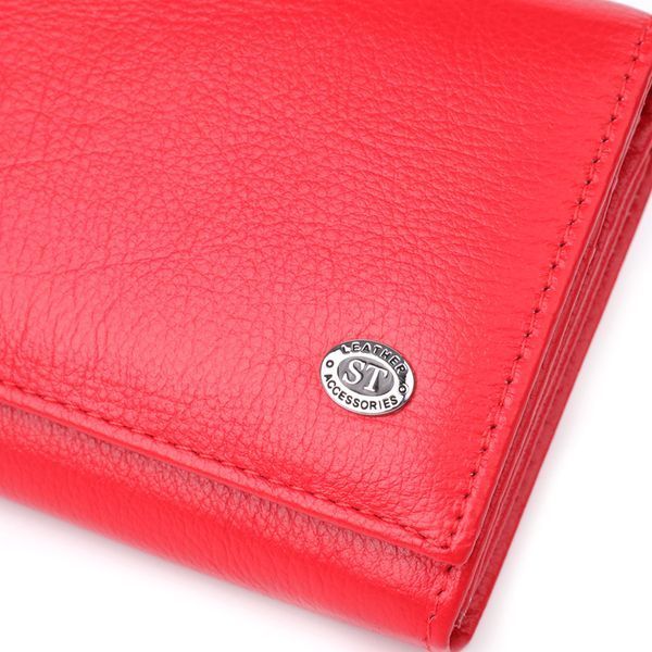 Яскравий жіночий гаманець на магнітах із натуральної шкіри ST Leather 23114 Червоний 23114 фото