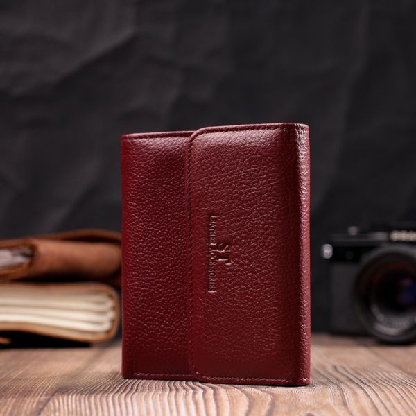 Жіночий шкіряний гаманець для карток купюр та монет ST Leather 19492 Бордовий 19492 фото