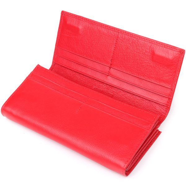 Яскравий жіночий гаманець на магнітах із натуральної шкіри ST Leather 23114 Червоний 23114 фото