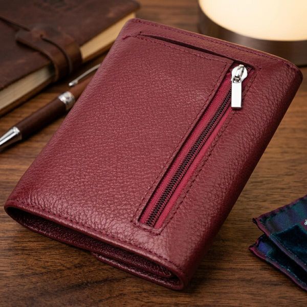 Жіночий шкіряний гаманець для карток купюр та монет ST Leather 19492 Бордовий 19492 фото