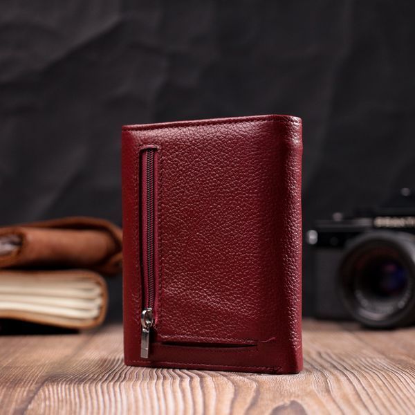 Жіночий шкіряний гаманець для карток купюр та монет ST Leather 19492 Бордовий 19492 фото