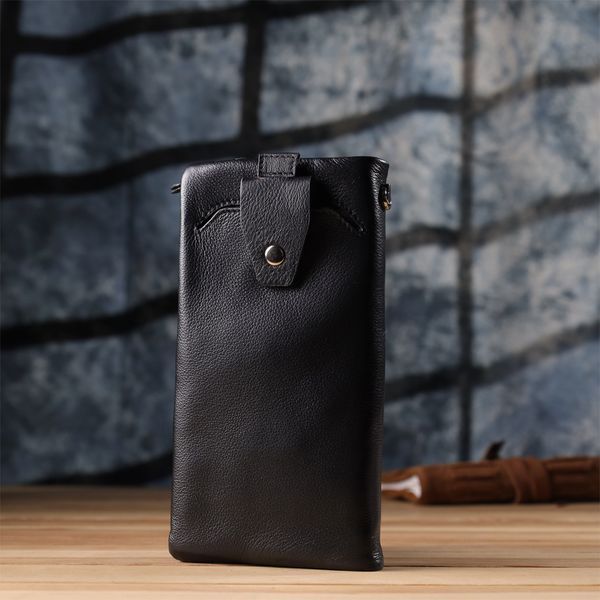 Жіночий шкіряний гаманець-клатч із відділенням під телефон ST Leather 23101 Чорний 23101 фото