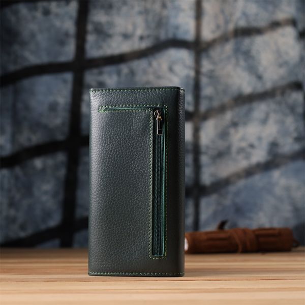 Удобный вертикальный кошелек из натуральной кожи ST Leather 23086 Зеленый 23086 фото