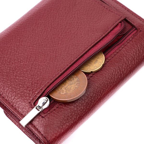 Жіночий шкіряний гаманець для карток купюр та монет ST Leather 19492 Бордовий 19492 фото
