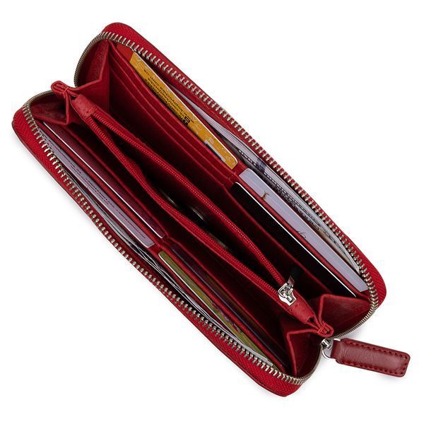 Стильный кожаный женский кошелек на молнии GRANDE PELLE 11563 Красный 11563 фото