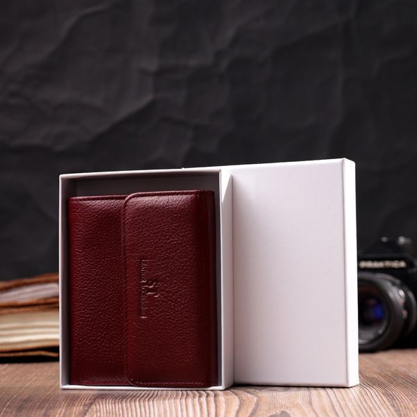 Жіночий шкіряний гаманець для карток купюр та монет ST Leather 19492 Бордовий 19492 фото
