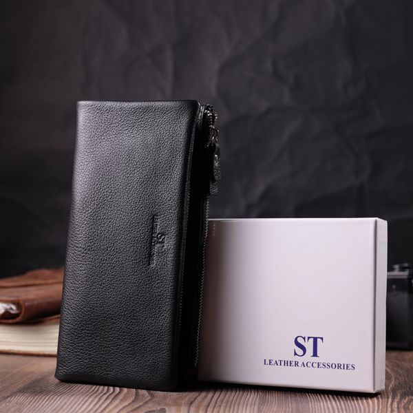 Женский кошелек-клатч с двумя молниями из натуральной кожи ST Leather 22527 Черный 22527 фото