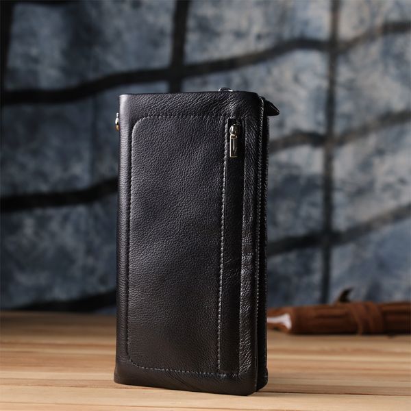 Жіночий шкіряний гаманець-клатч із відділенням під телефон ST Leather 23101 Чорний 23101 фото