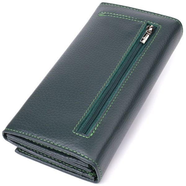 Удобный вертикальный кошелек из натуральной кожи ST Leather 23086 Зеленый 23086 фото
