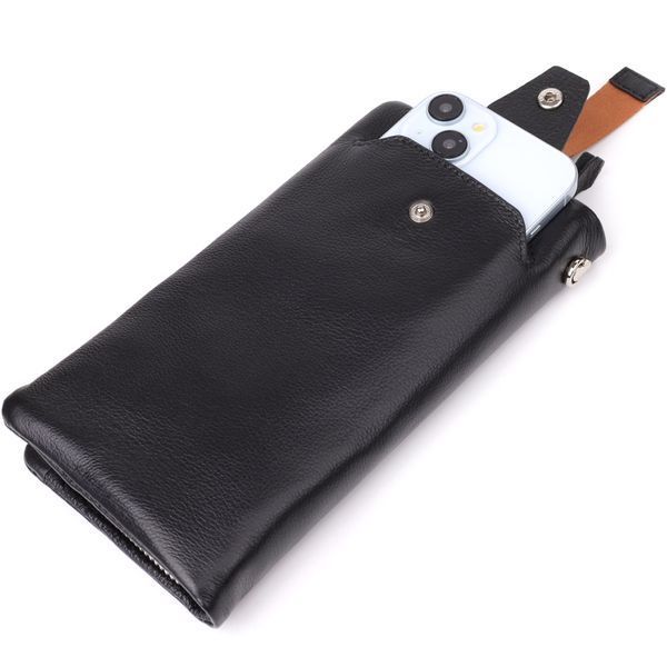 Жіночий шкіряний гаманець-клатч із відділенням під телефон ST Leather 23101 Чорний 23101 фото