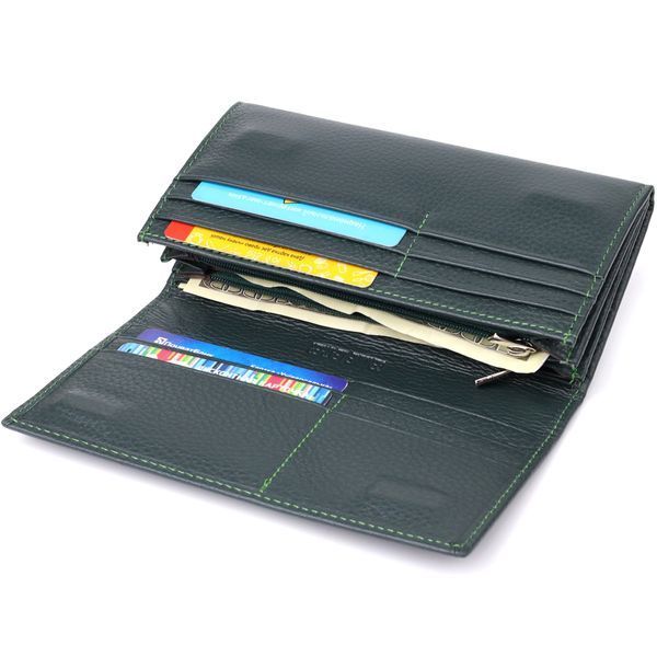 Удобный вертикальный кошелек из натуральной кожи ST Leather 23086 Зеленый 23086 фото