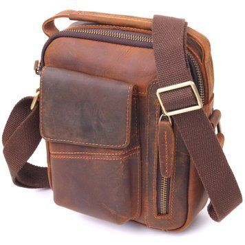 Винтажная мужская сумка из натуральной кожи 21293 Vintage Коричневая 21293 фото