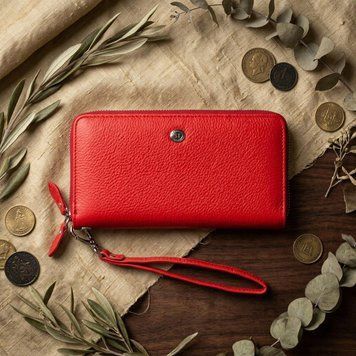 Жіночий шкіряний клатч для карток купюр та документів ST Leather 18931 Червоний 18931 фото
