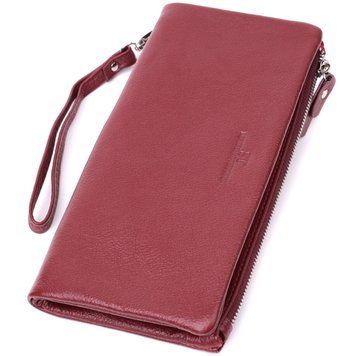 Добротный женский кошелек-клатч с двумя молниями из натуральной кожи ST Leather 22528 Бордовый 22528 фото