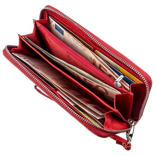 Жіночий шкіряний клатч для карток купюр та документів ST Leather 18931 Червоний 18931 фото