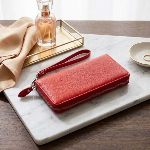 Жіночий шкіряний клатч для карток купюр та документів ST Leather 18931 Червоний 18931 фото