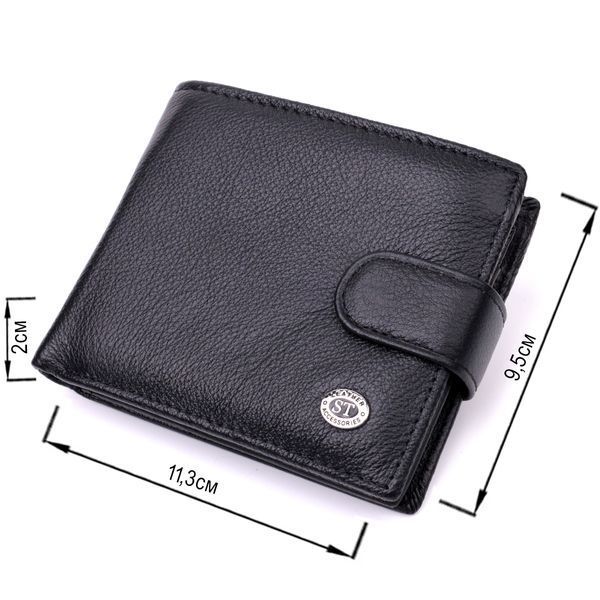 Классическое портмоне для мужчин с блоком для карт из натуральной кожи ST Leather 19473 Черное 19473 фото