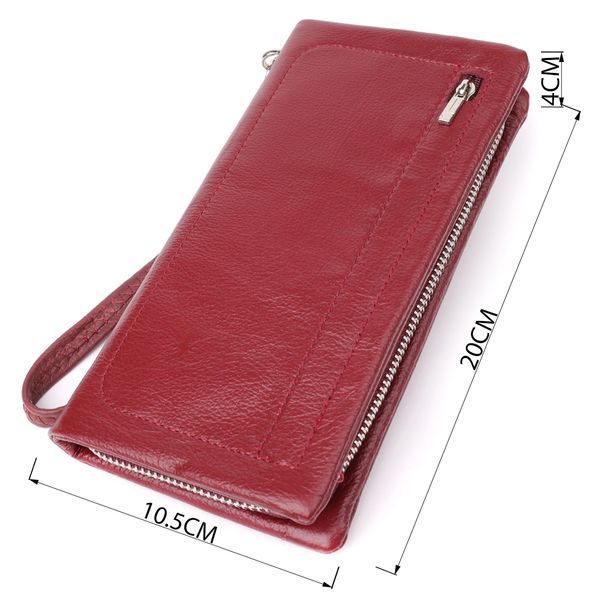 Кожаный женский кошелек-клатч с отделением под телефон ST Leather 23102 Бордовый 23102 фото