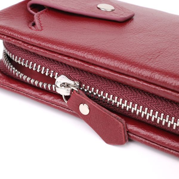 Кожаный женский кошелек-клатч с отделением под телефон ST Leather 23102 Бордовый 23102 фото