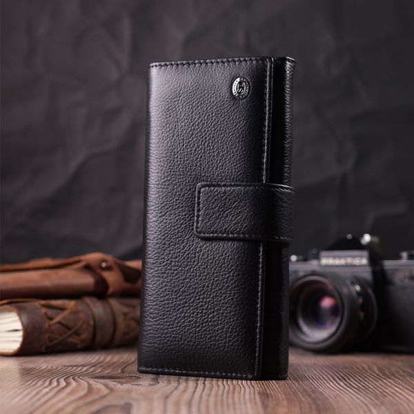 Жіночий шкіряний гаманець для карток купюр та монет ST Leather 22548 Чорний 22548 фото