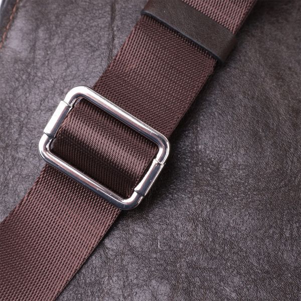 Мужская прямоугольная сумка бананка из гладкой натуральной кожи GRANDE PELLE 22880 Коричневый 22880 фото