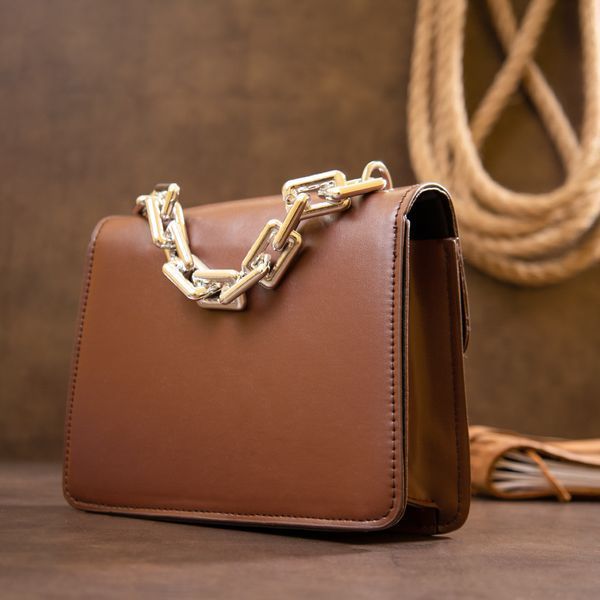 Горизонтальна сумка зі шкірозамінника Vintage sale_14907 Коричнева sale_14907 фото