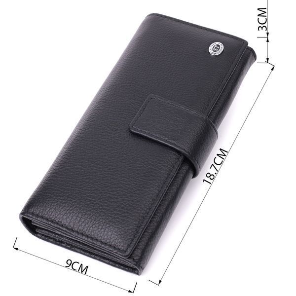 Жіночий шкіряний гаманець для карток купюр та монет ST Leather 22548 Чорний 22548 фото