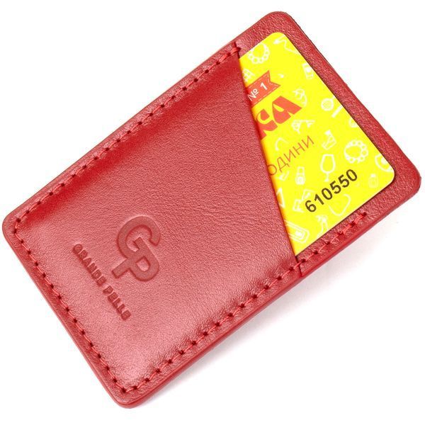 Винтажный кожаный картхолдер GRANDE PELLE 11505 Красный 11505 фото