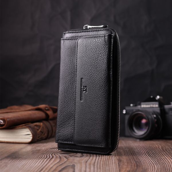 Функціональний гаманець-клатч унісекс з натуральної шкіри ST Leather 22529 Чорний 22529 фото