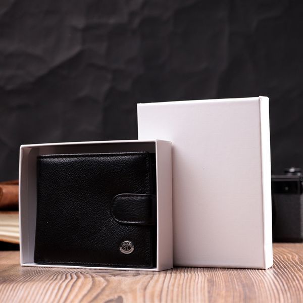 Классическое портмоне для мужчин с блоком для карт из натуральной кожи ST Leather 19473 Черное 19473 фото