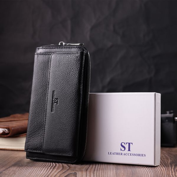 Функціональний гаманець-клатч унісекс з натуральної шкіри ST Leather 22529 Чорний 22529 фото