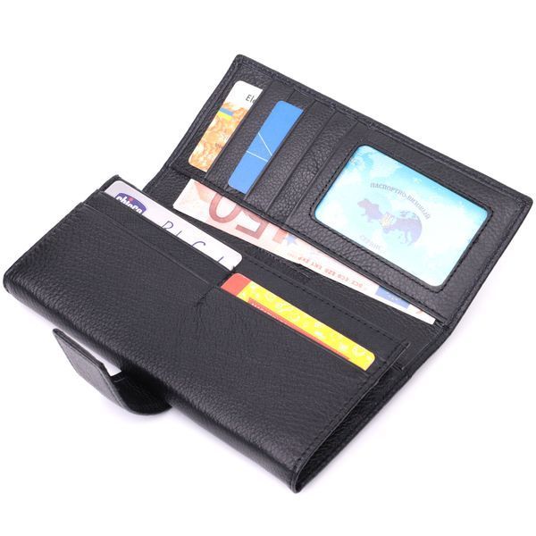 Жіночий шкіряний гаманець для карток купюр та монет ST Leather 22548 Чорний 22548 фото