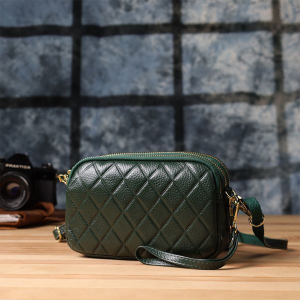 Кожаная сумка на три отделения для женщин Vintage 22893 Зеленый 22893 фото