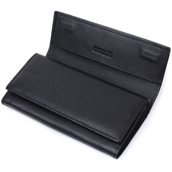 Жіночий шкіряний гаманець для карток купюр та монет ST Leather 22696 Чорний 22696 фото
